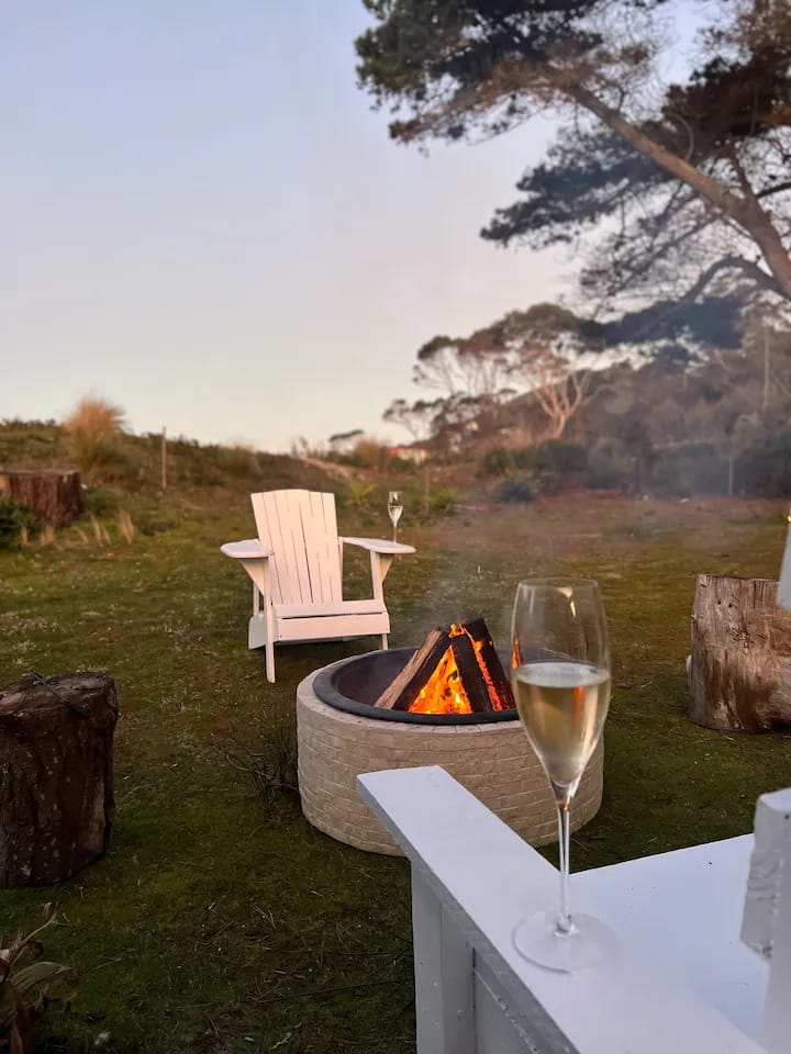 Outdoor fire pit in the garden