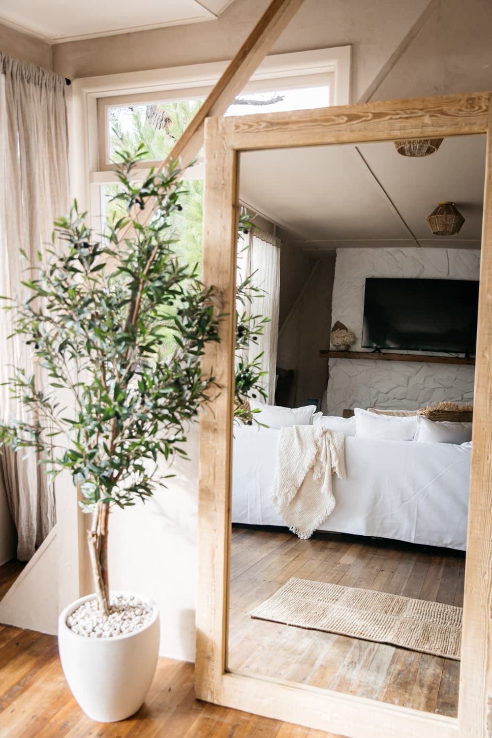 Mirror with olive tree